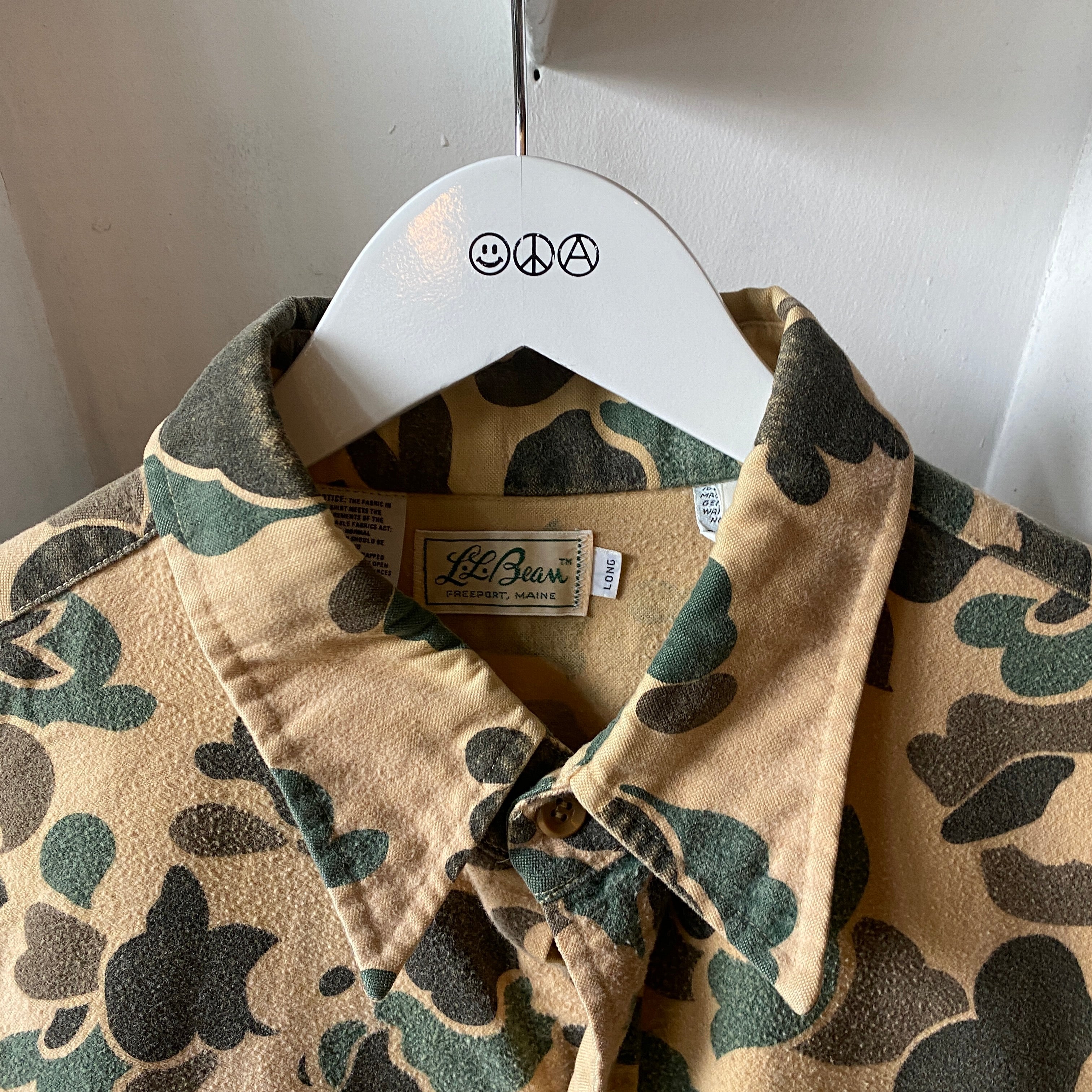 Vintage online L.L. Bean Chamois Cloth Shirt In Duck Camo - Size 15 1/2