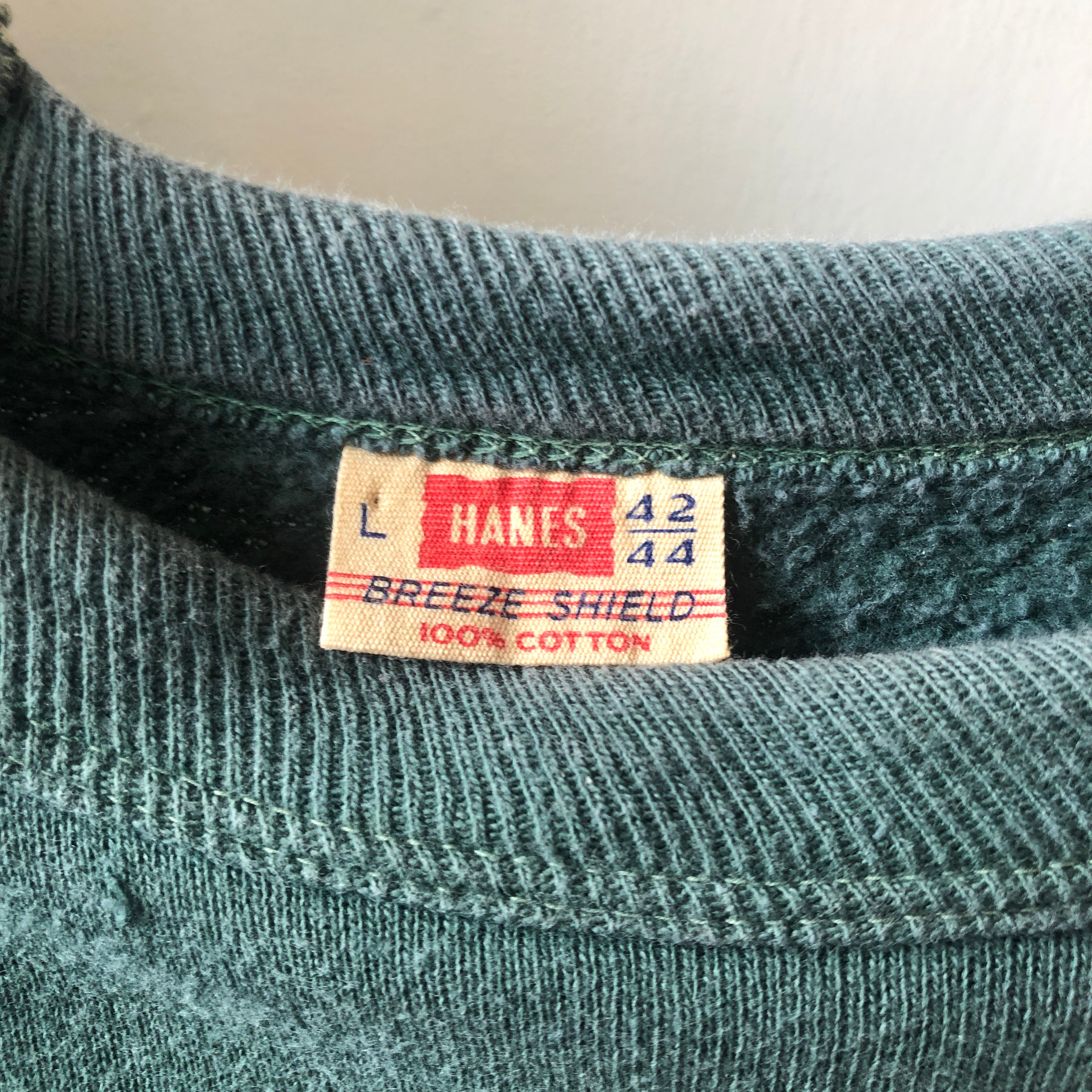 60's Green Hanes Breeze Shield Sweatshirt - Large