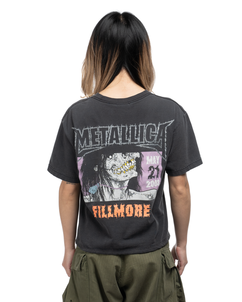 Y2K Cropped Metallica Tee - Small
