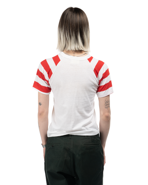 1970s Striped-Sleeve Raglan Tee