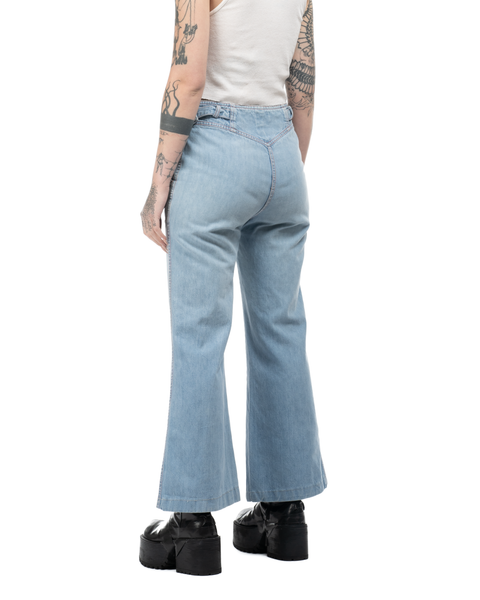 1980s Side-Cinch Flared Denim