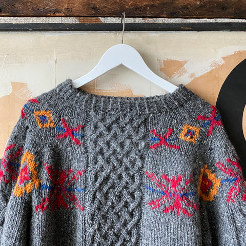 80's Hand Knit Sweater - Large