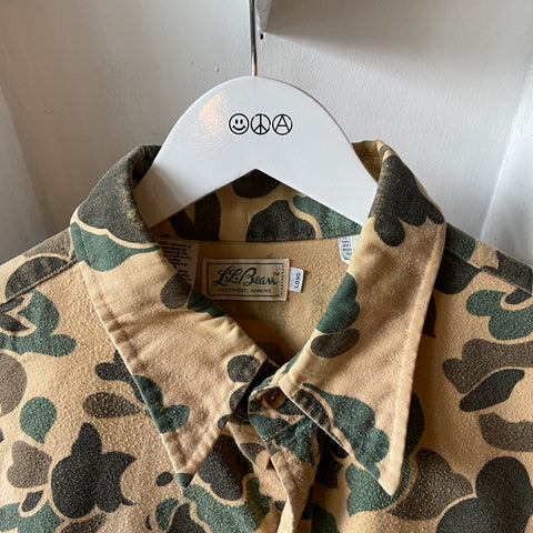 70's LL Bean Duck Camo Chamois Shirt - XL