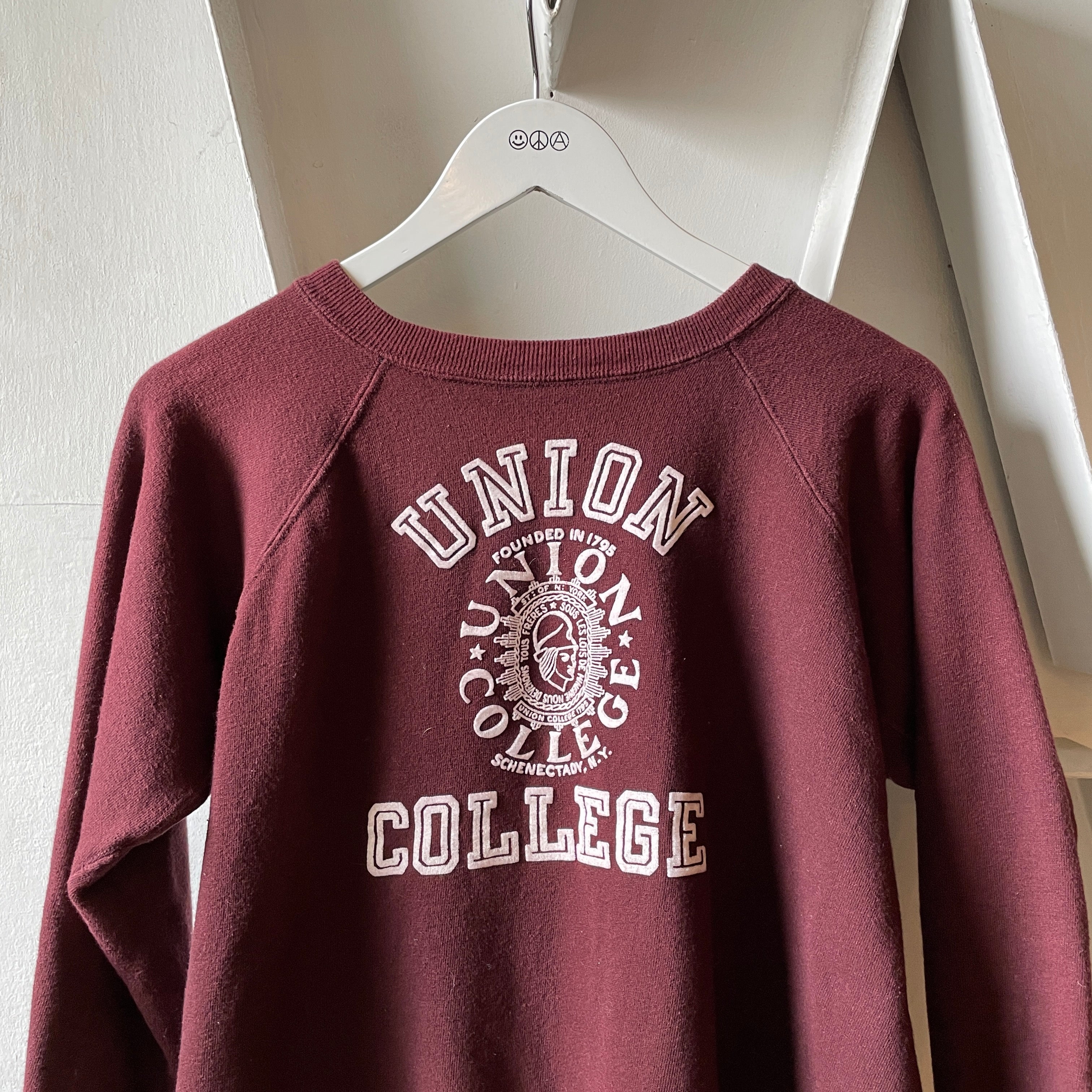 70's Champion Flock Print Union College Crewneck Sweatshirt