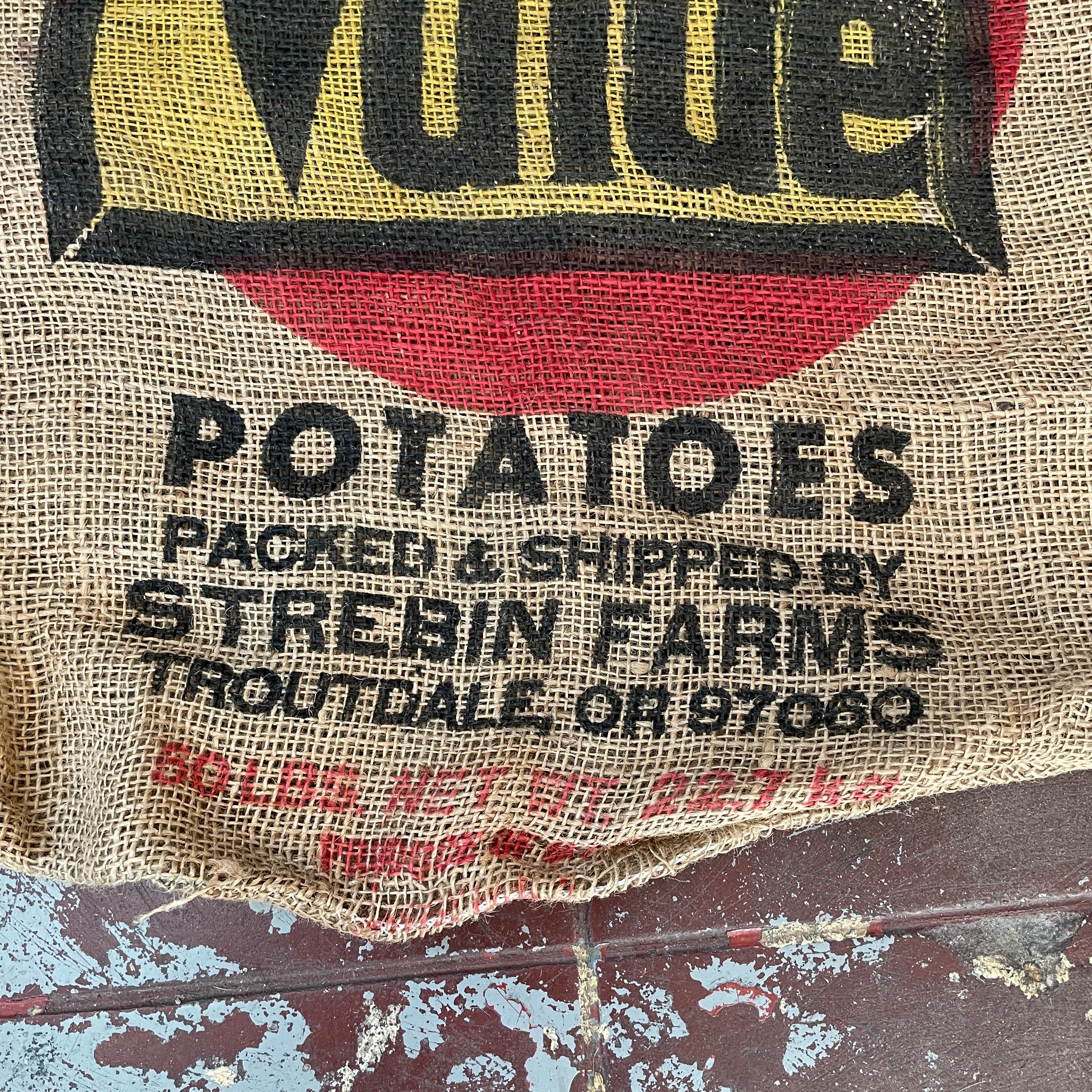 Vintage burlap potato discount sacks