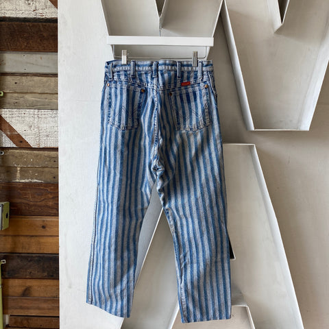 80's Striped Wrangler Denim - 29” x 25”